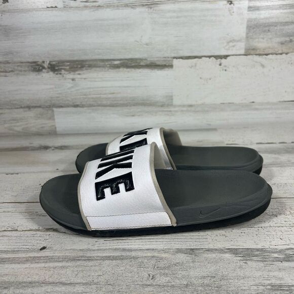 Nike Mens Offcourt Spellout Logo Slide Dark Grey Black White Sandals Size 9 US - Picture 2 of 7
